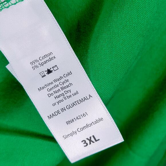 LuLaRoe Irma Tunic 3XL Solid Kelly Green St. Patrick’s Day High Low Dolman Tee - Picture 4 of 9